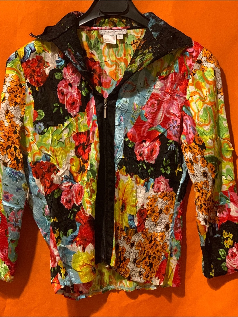Alberto Makali Vibrant Multicolor Floral Zip Jacket